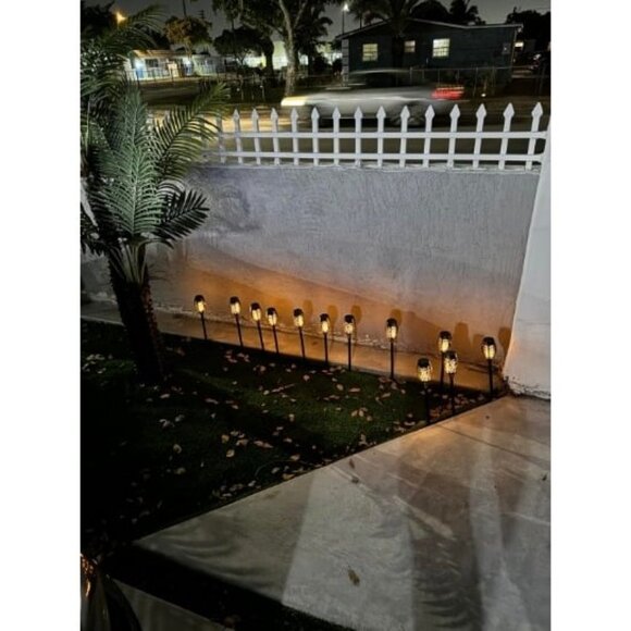 12 Packs Solar Torch Lights with Flickering Flame,  12LED Tiki Torch Solar - Picture 2 of 2